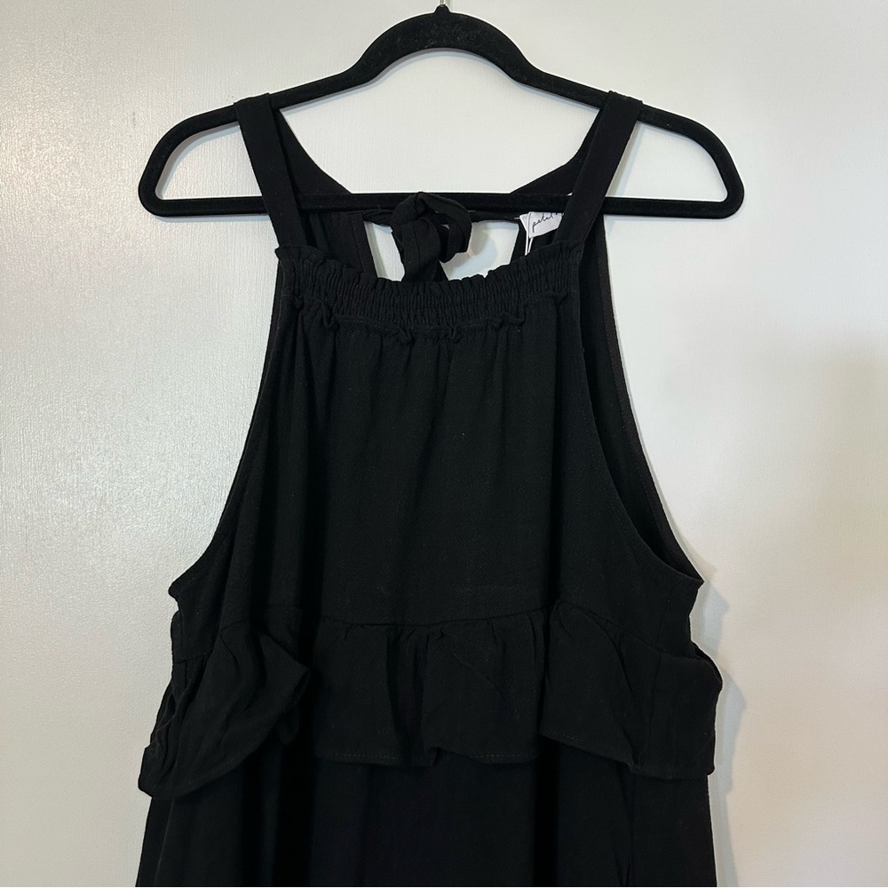 Petal & Pup Priscilla Ruffle Maxi Dress Linen Black Womens XL New - Picture 3 of 9